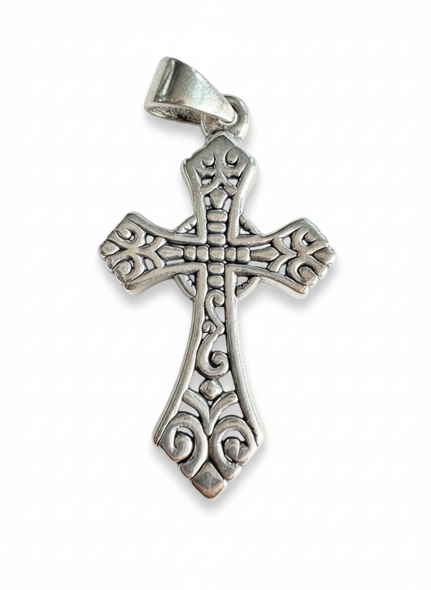Vintage Inner Cross Sterling Silver Pendant