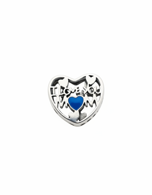 Pandora Compatible I Love you Mom Pendant Sterling Silver