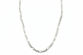 Load image into Gallery viewer, Flat Curb Figaro Link Silver Necklace
