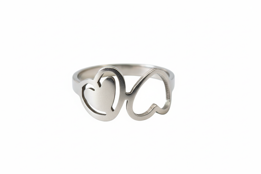 Double Heart Stainless Steel Ring