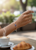 Load image into Gallery viewer, Blue Heart Evil Eye Bracelet
