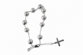 Load image into Gallery viewer, Anchor Chain 10 ball + Cross Pendant Silver Bracelet
