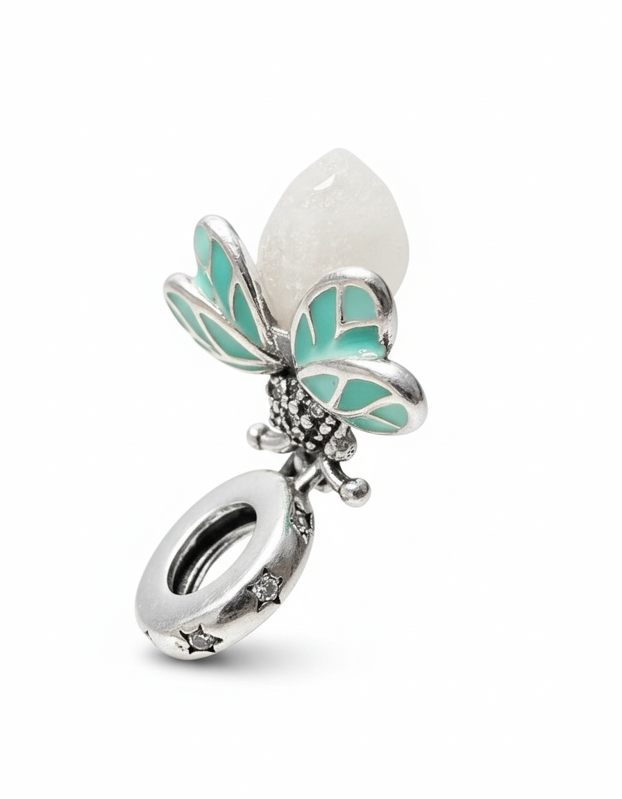 Pandora Compatible Turquoise Bee Pendant Sterling Silver