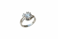 Load image into Gallery viewer, 925 Sterling Silver Wedding Set 6 Claw CZ with CZ Filigree Band
