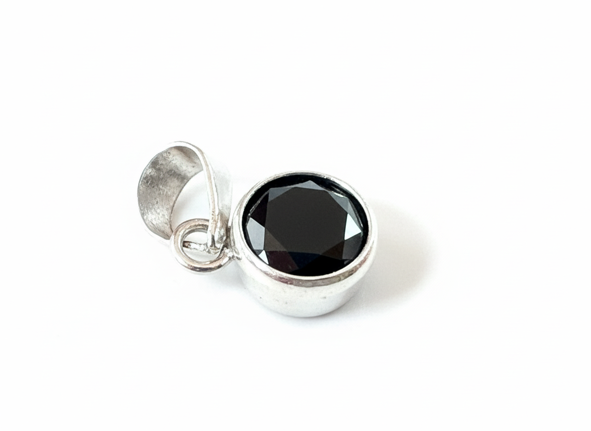Black Cubic Pendant Sterling Silver