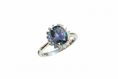 Load image into Gallery viewer, 925 Sterling Silver 7 shades of black Cubic Zirconia ring
