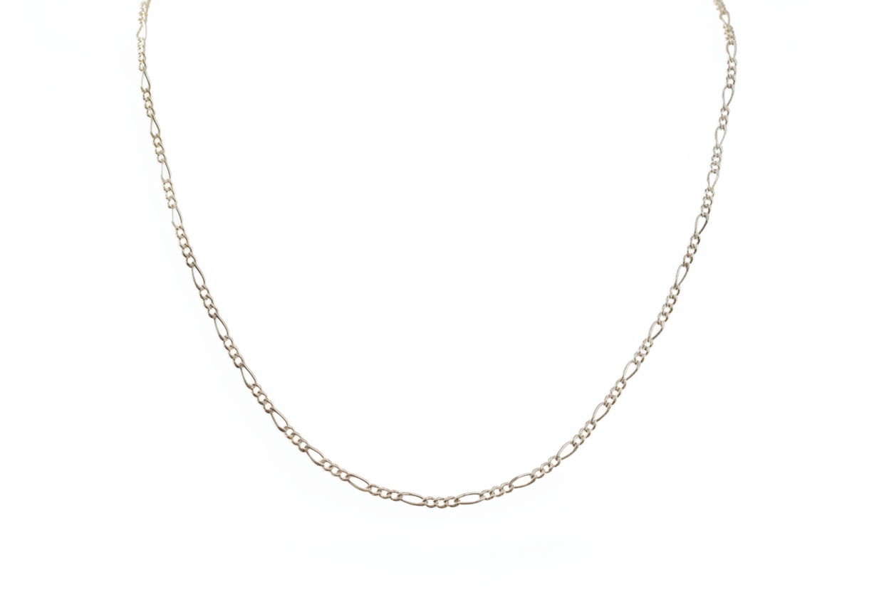 Figaro Link Silver Necklace
