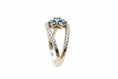 Load image into Gallery viewer, 925 Sterling Silver Millennium ring with blue flower Cubic Zirconia stone
