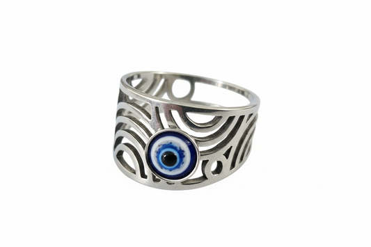 Evil Eye Stainless Steel Ring