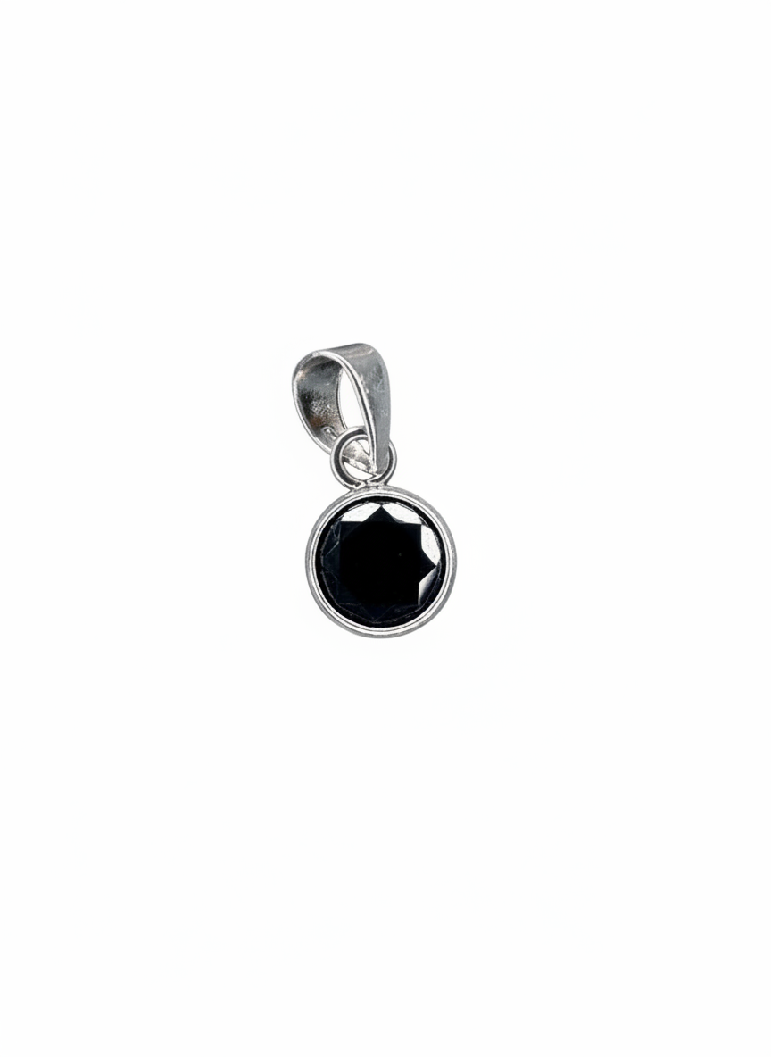 Black Cubic Pendant Sterling Silver