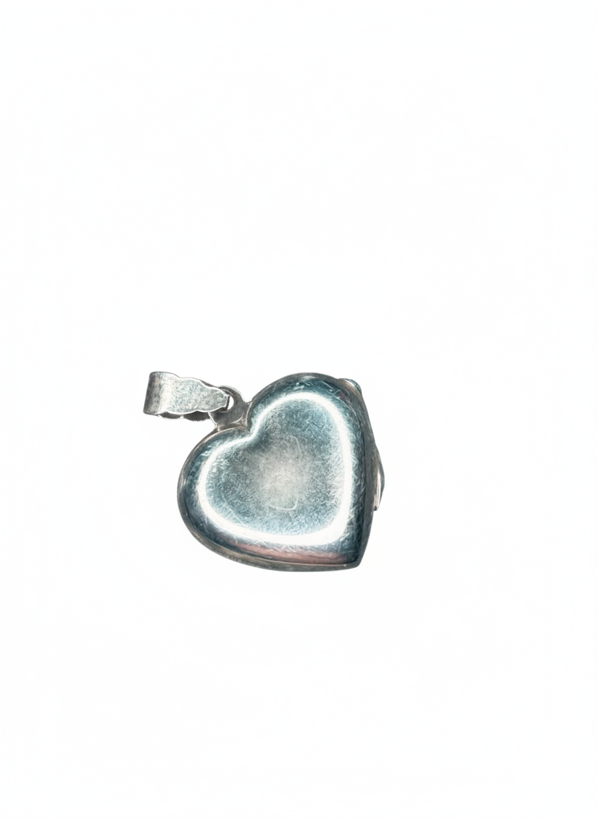 Hollow Heart Box Sterling Silver Pendant