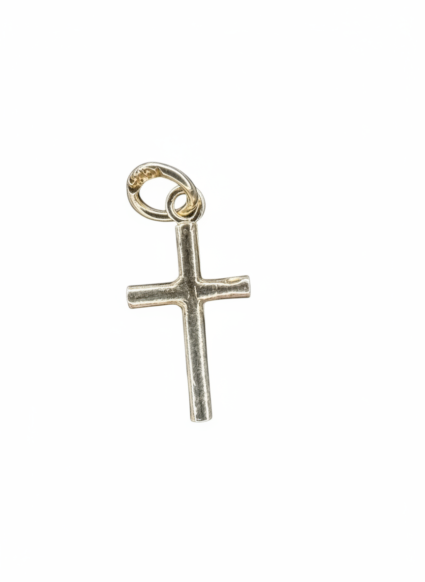 Round Cross Pendant Sterling Silver