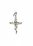 Load image into Gallery viewer, Vintage Rose Cross Sterling Silver Pendant
