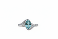 Load image into Gallery viewer, 925 Sterling Silver ring with Topaz lab grown and Cubic Zirconia stone
