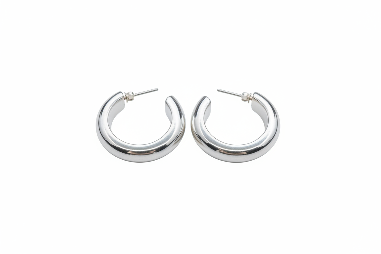 Butterfly Electroform Hoop Sterling Silver Earrings