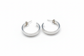 Load image into Gallery viewer, Flat Hoop Sterling Silver Earrings
