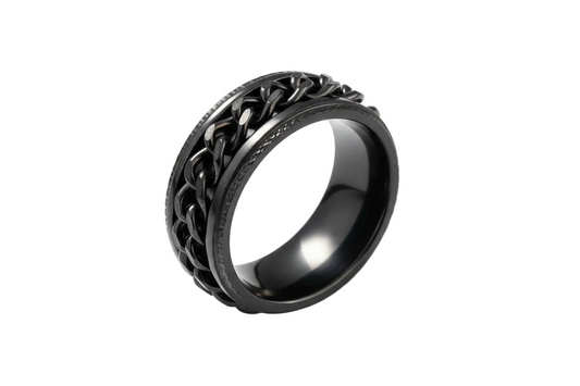 Black Spinner Stainless Steel Ring