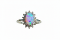 Load image into Gallery viewer, 925 Sterling Silver Classic Opal ring with Cubic Zirconia stones
