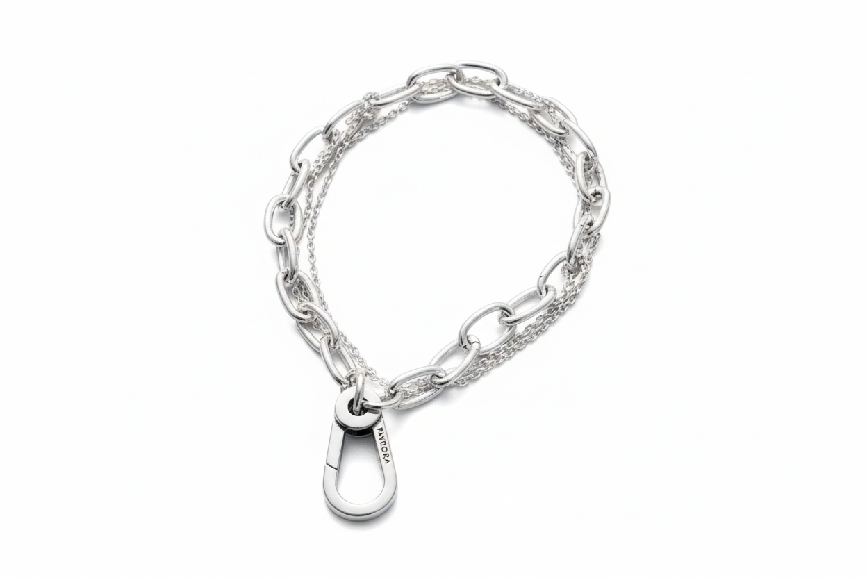 Pandora Oval Link with Anchor Chain Silver Bracelet