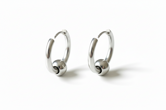 Single-Ball Hoop Earring