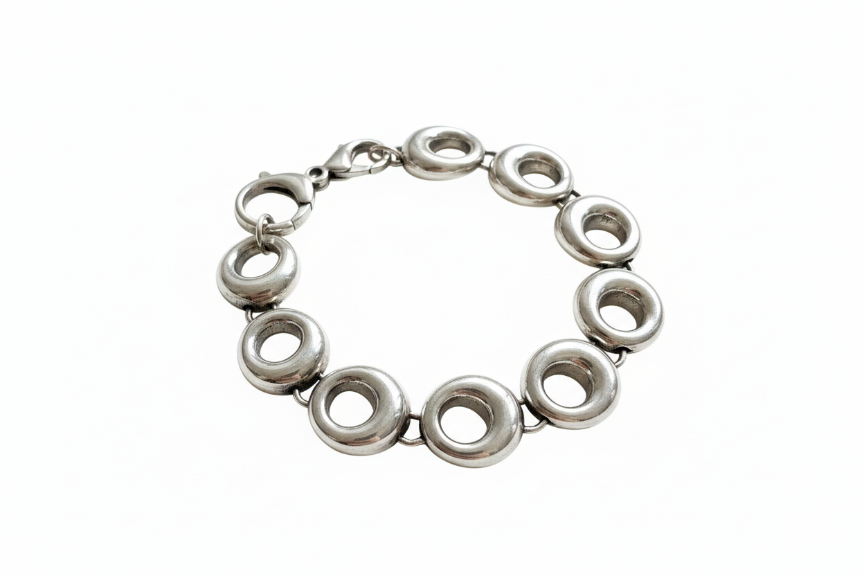 Circle Link Silver Bracelet