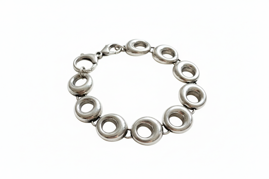 Circle Link Silver Bracelet