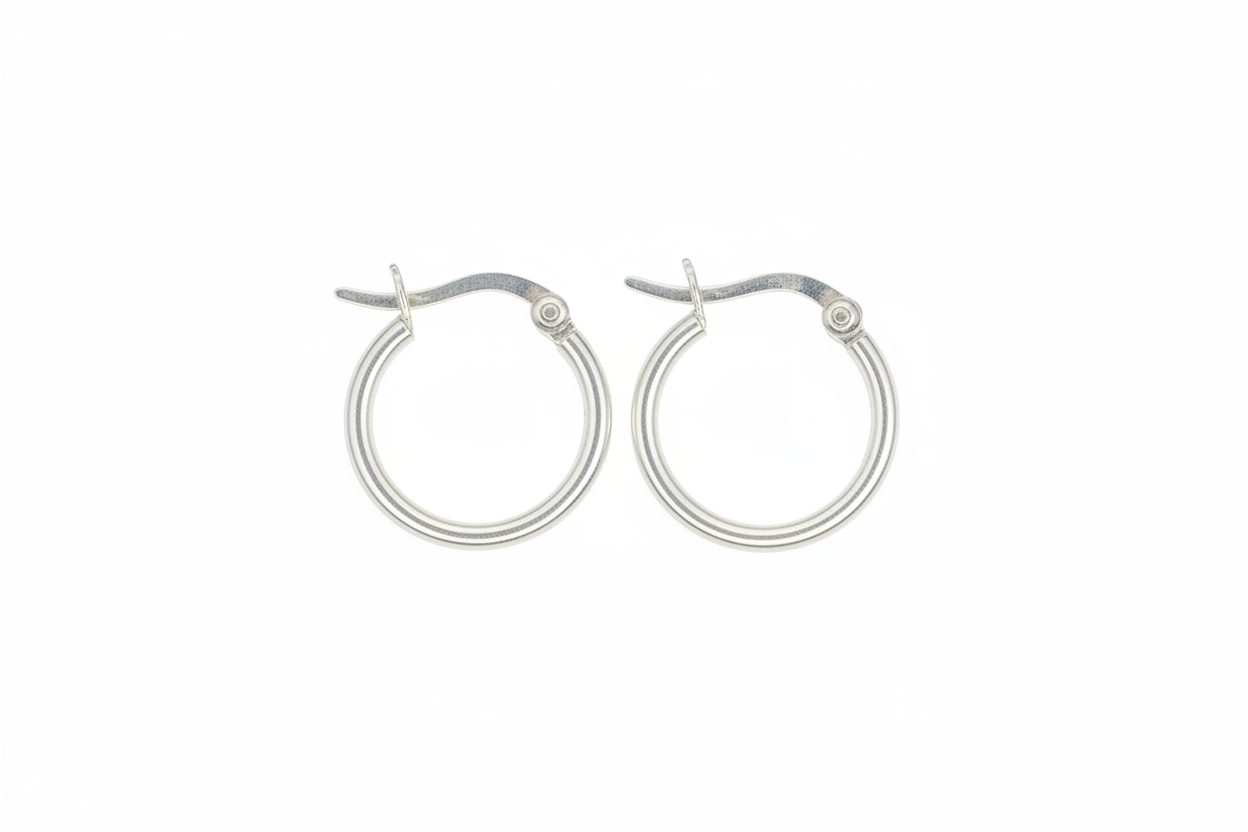 Silver hoop earrings 