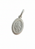 Load image into Gallery viewer, Saint Christopher Protect Us Oval Sterling Silver Pendant

