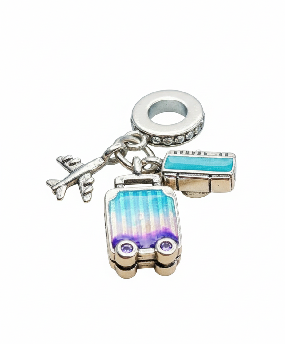 Pandora Compatible Traveler Pendant Sterling Silver