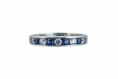 Load image into Gallery viewer, 925 Sterling Silver ring with sapphire and clear Cubic Zirconia stone

