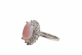 Load image into Gallery viewer, 925 Sterling Silver Pink Opal Ring with Cubic Zirconia stones
