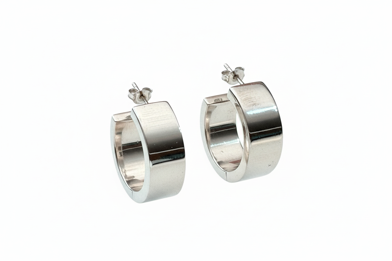 Hoop Butterfly Electroform Sterling Silver Earrings