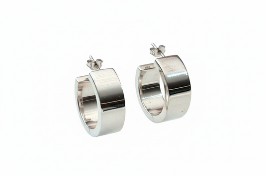 Hoop Butterfly Electroform Sterling Silver Earrings