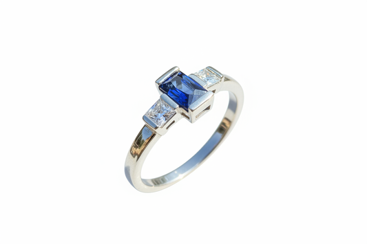 925 Sterling Silver Sapphire Ring