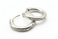 Load image into Gallery viewer, Hoop Earing with Clear Stones
