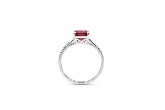 925 Sterling Silver Ruby Cubic Zirconia stone