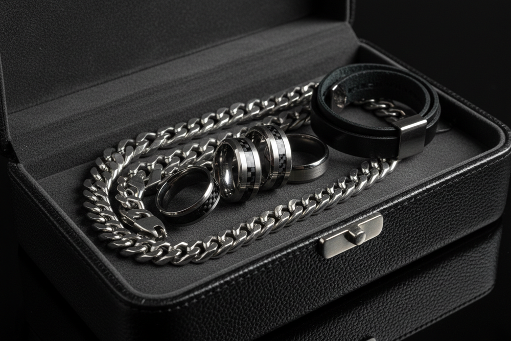 Men's Jewelry in Leather Case Landscape