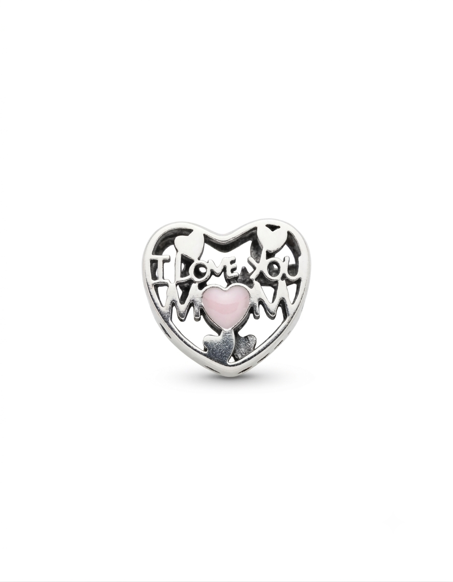 Pandora Compatible I Love you Mom Pendant Sterling Silver