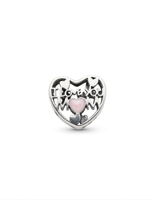 Pandora Compatible I Love you Mom Pendant Sterling Silver