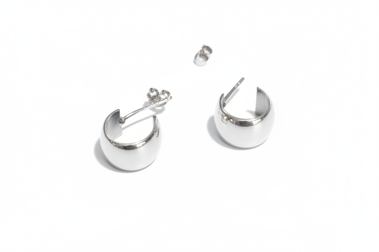 Silver hoop earrings