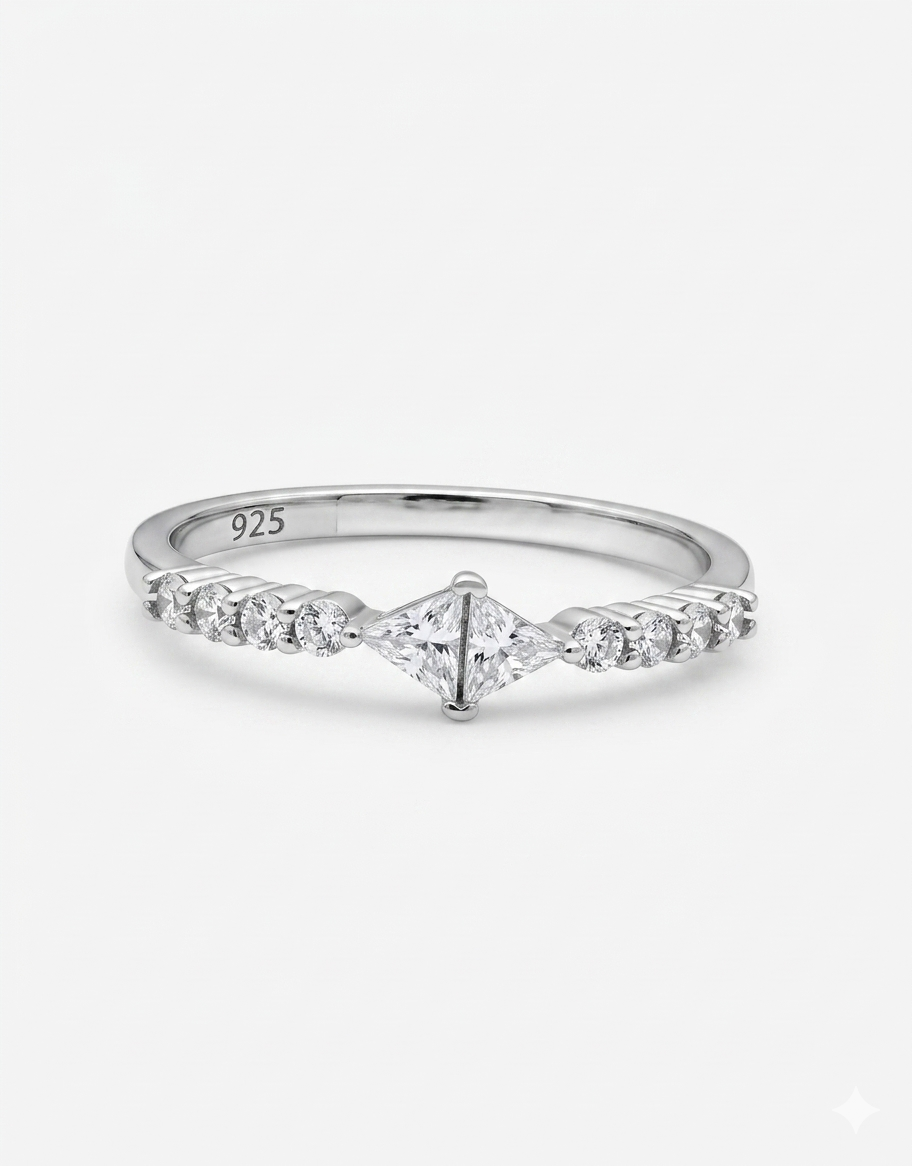 Triangular Bypass 925 Sterling Silver Ring
