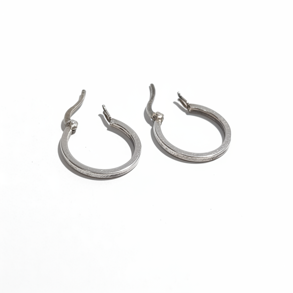 925 Sterling Silver Square Hoop Earrings