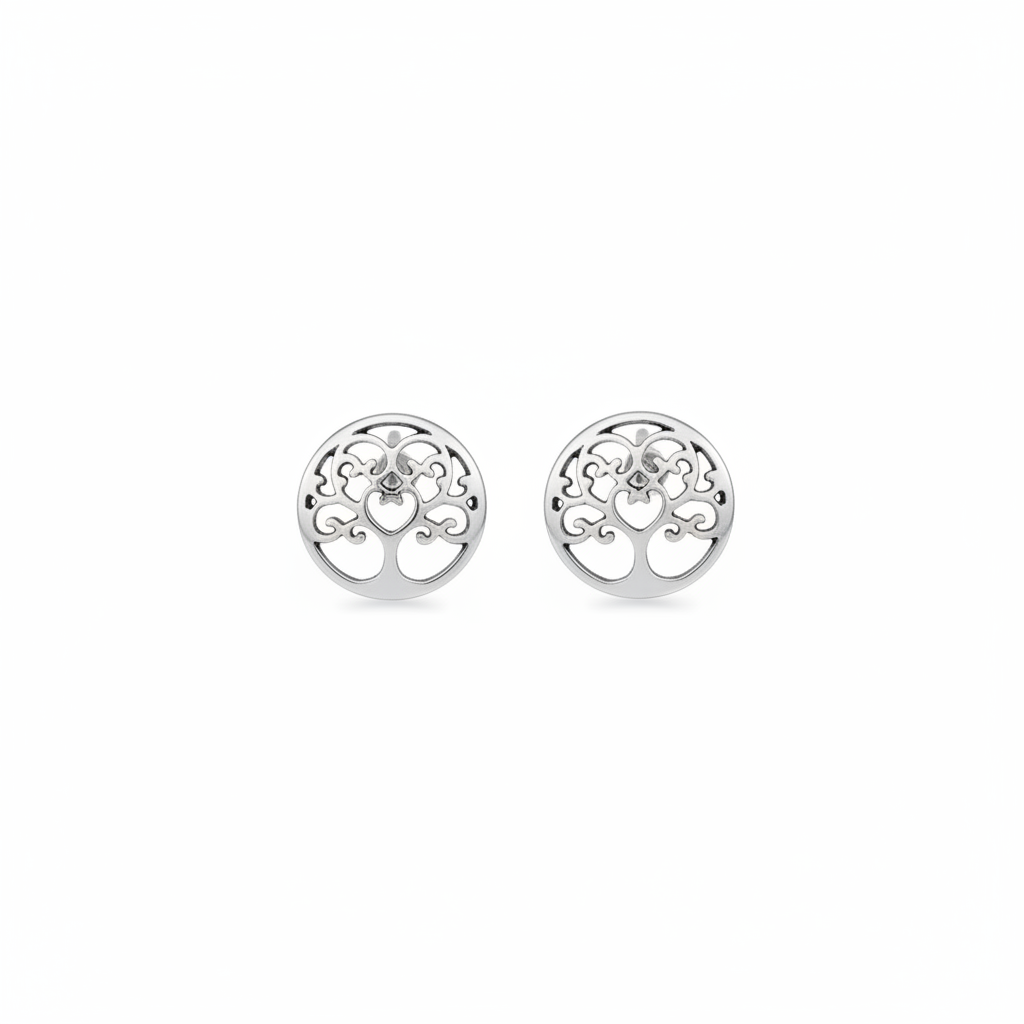 925 Sterling Silver Tree of Life stud earrings