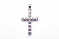 Load image into Gallery viewer, Cubic Zirconia Cross Sterling Silver Pendant
