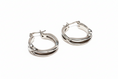 Load image into Gallery viewer, Pair of silver hoop earrings
