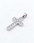 Load image into Gallery viewer, 925 Sterling Silver Channel-Set Princess-Cut Latin Cross Pendant
