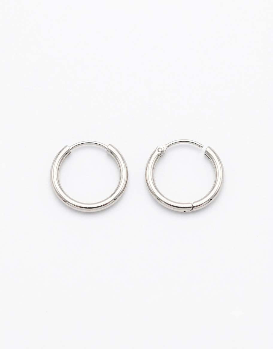 925 Sterling Silver 16mm Hoop Earrings