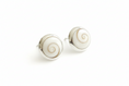 Load image into Gallery viewer, 925 Sterling Silver Round Shiva Shell stud earrings
