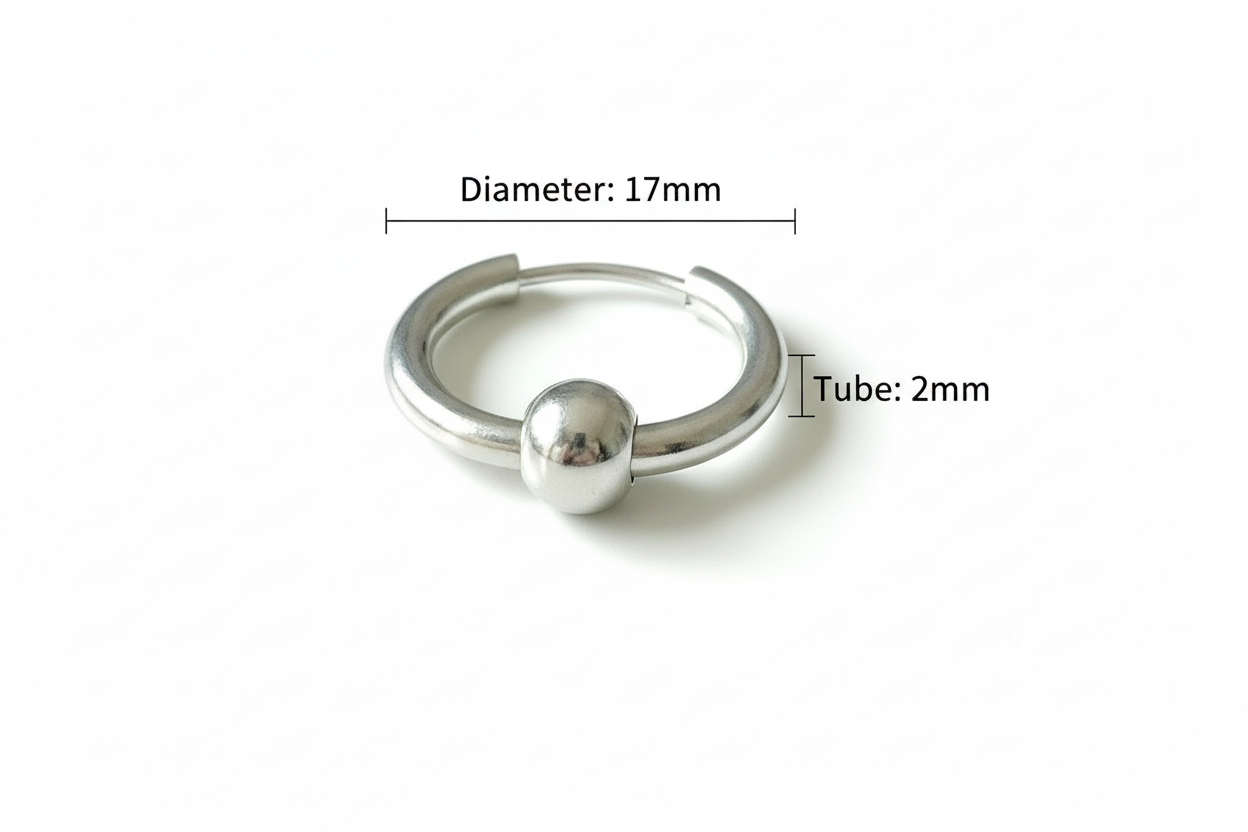 Single-Ball Hoop Earring
