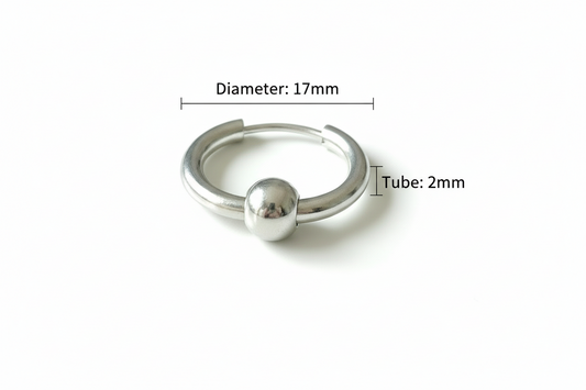 Single-Ball Hoop Earring